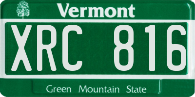 VT license plate XRC816