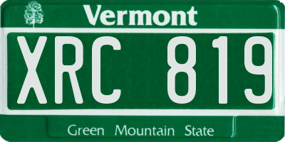 VT license plate XRC819