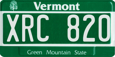VT license plate XRC820