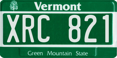VT license plate XRC821