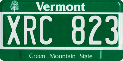 VT license plate XRC823