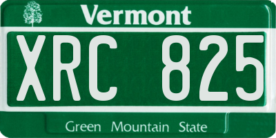 VT license plate XRC825