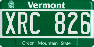VT license plate XRC826