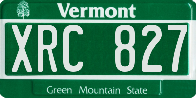 VT license plate XRC827