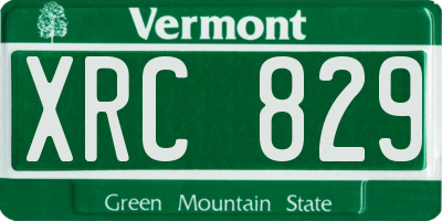 VT license plate XRC829