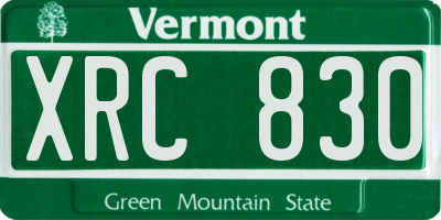 VT license plate XRC830
