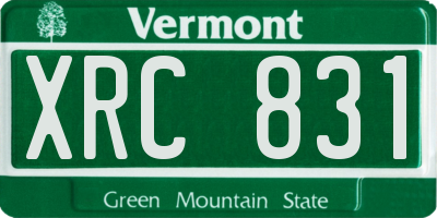 VT license plate XRC831
