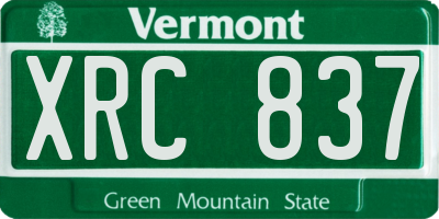 VT license plate XRC837