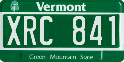 VT license plate XRC841