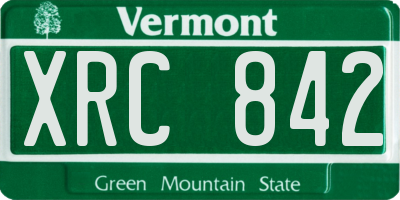 VT license plate XRC842