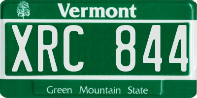 VT license plate XRC844
