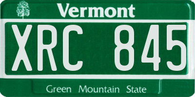VT license plate XRC845