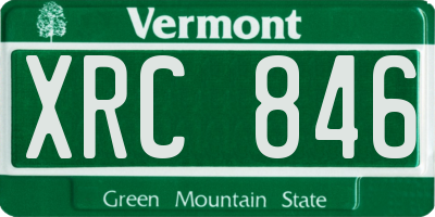 VT license plate XRC846