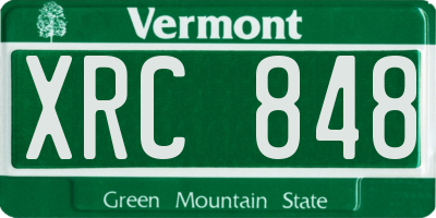 VT license plate XRC848