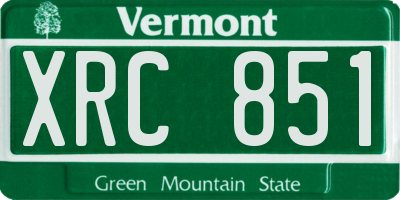 VT license plate XRC851
