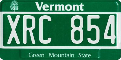 VT license plate XRC854