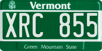 VT license plate XRC855