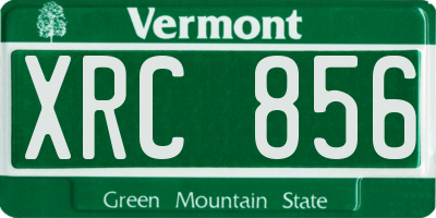 VT license plate XRC856