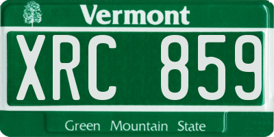 VT license plate XRC859
