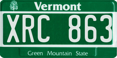 VT license plate XRC863
