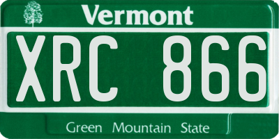 VT license plate XRC866