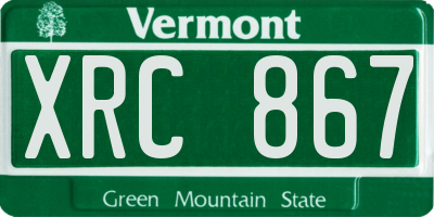 VT license plate XRC867