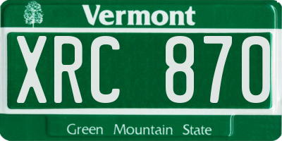 VT license plate XRC870
