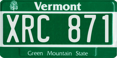 VT license plate XRC871