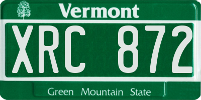 VT license plate XRC872