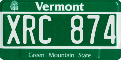 VT license plate XRC874