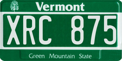 VT license plate XRC875