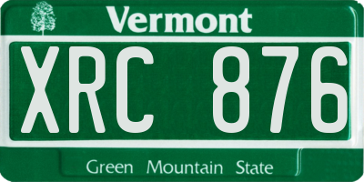 VT license plate XRC876