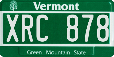 VT license plate XRC878
