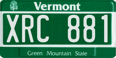 VT license plate XRC881