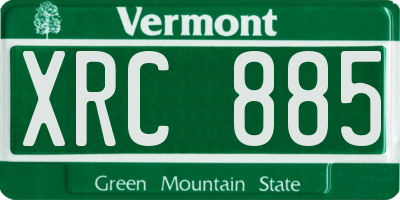 VT license plate XRC885