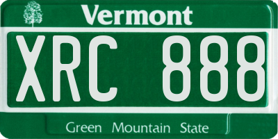 VT license plate XRC888