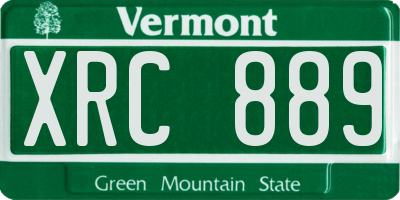 VT license plate XRC889