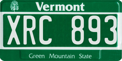 VT license plate XRC893