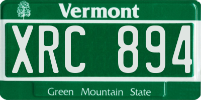 VT license plate XRC894