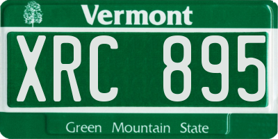 VT license plate XRC895