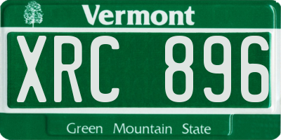VT license plate XRC896