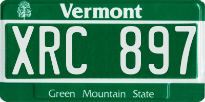 VT license plate XRC897