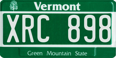 VT license plate XRC898