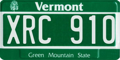 VT license plate XRC910