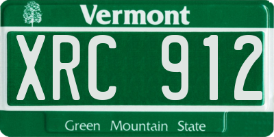 VT license plate XRC912