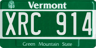 VT license plate XRC914
