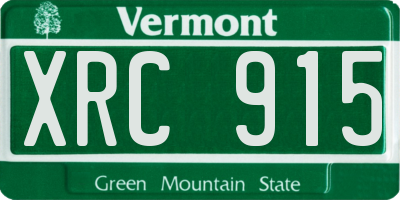 VT license plate XRC915