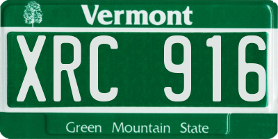 VT license plate XRC916