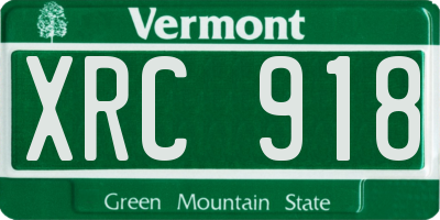VT license plate XRC918