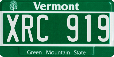 VT license plate XRC919